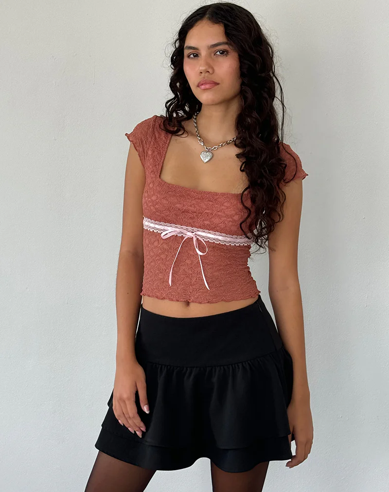Sherine Lace Top in Withered Rose - Image 3