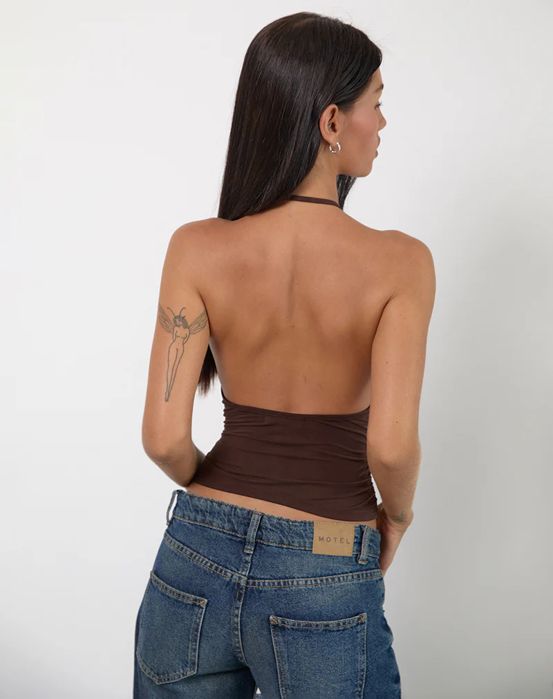 Sherlyn Halter Top In Bitter Chocolate - Image 3