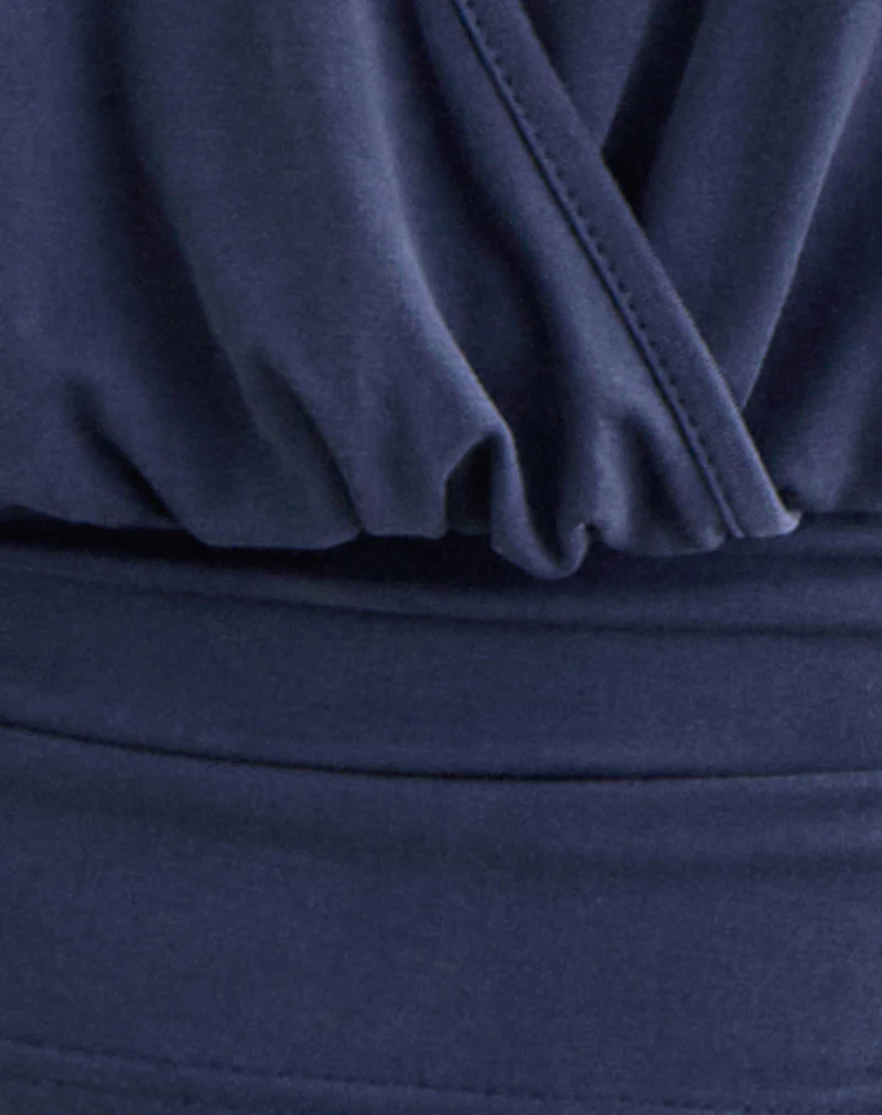 Sherlyn Halter Top in Cupro Navy - Image 7