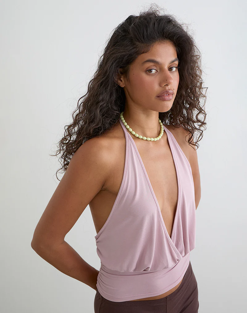 Sherlyn Halter Top in Cupro Pink - Image 4