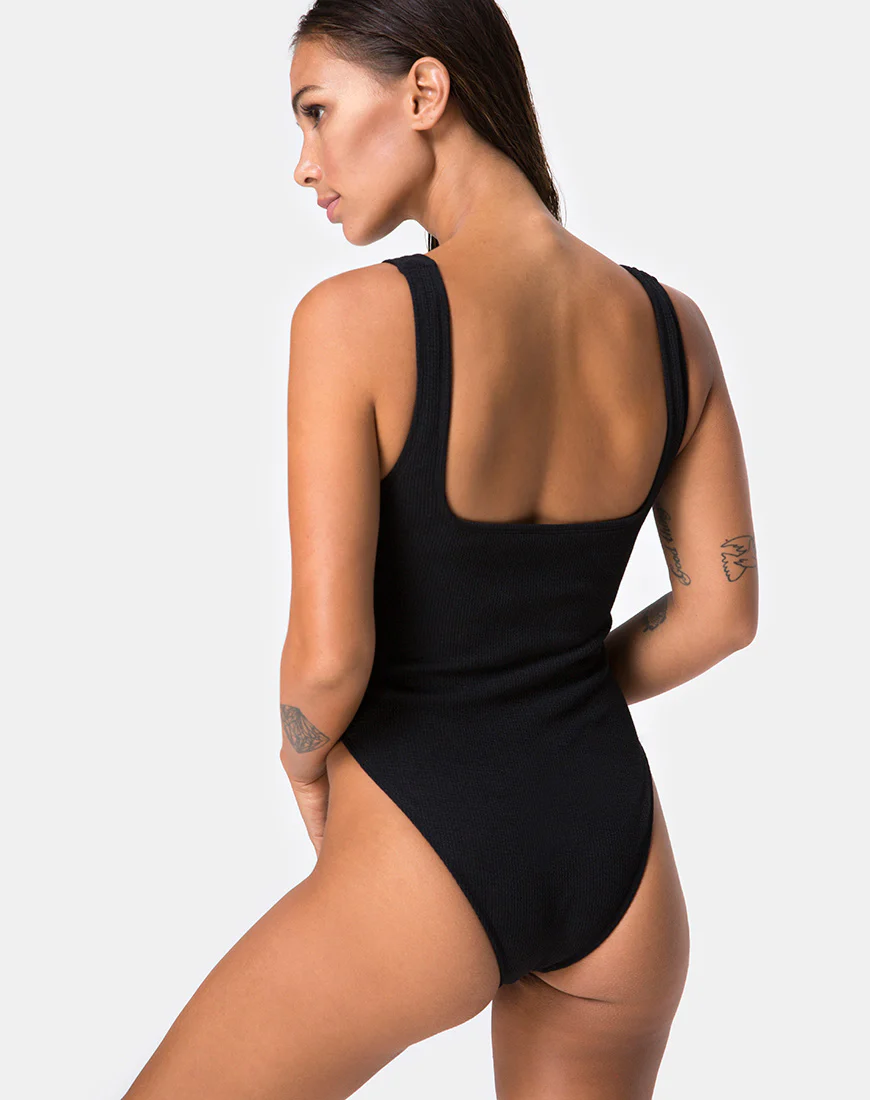 Shila Cutout Swimsuit in Black Buckle - Image 2