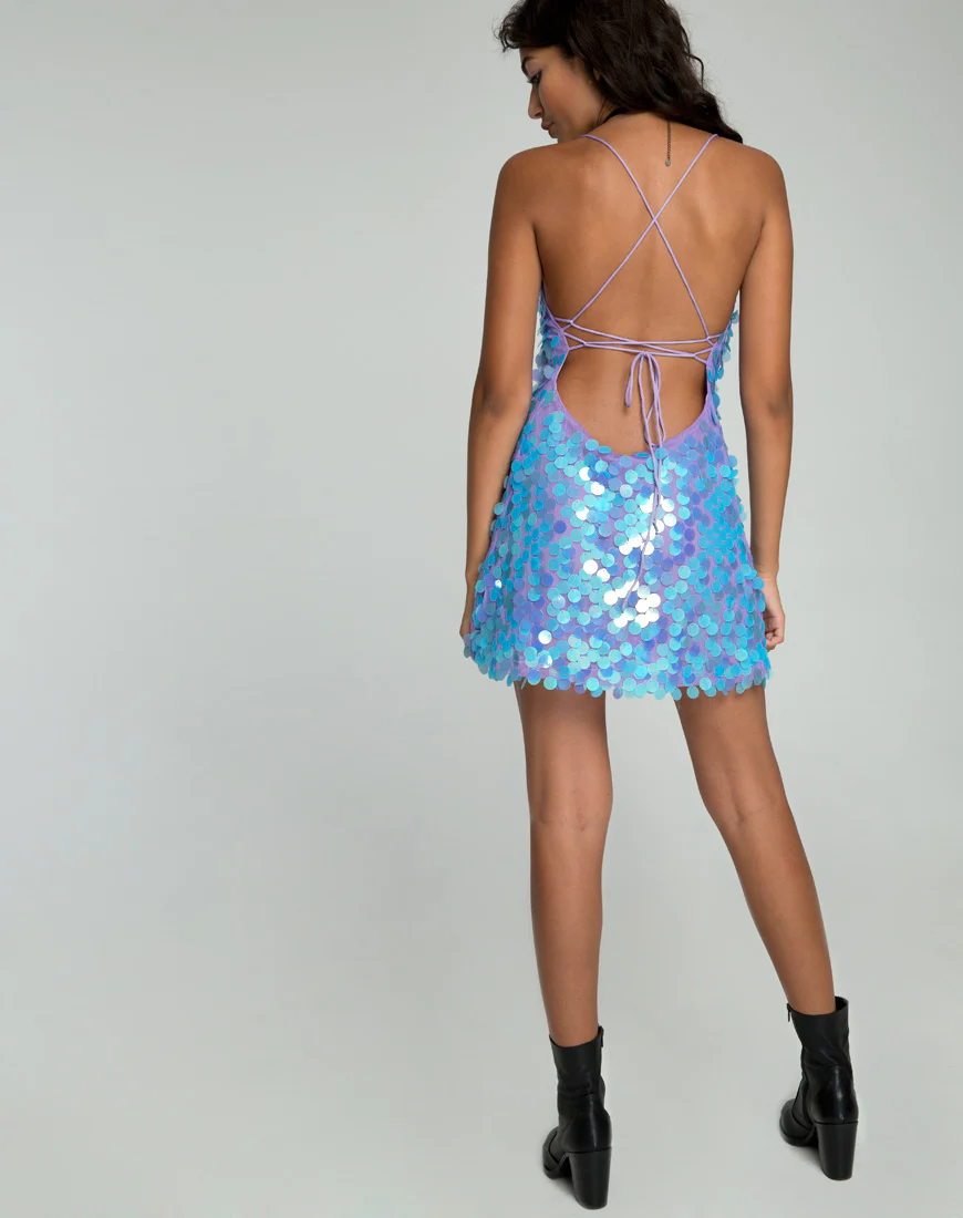Shine Dress in Mermaid Disc Sequin - Image 4