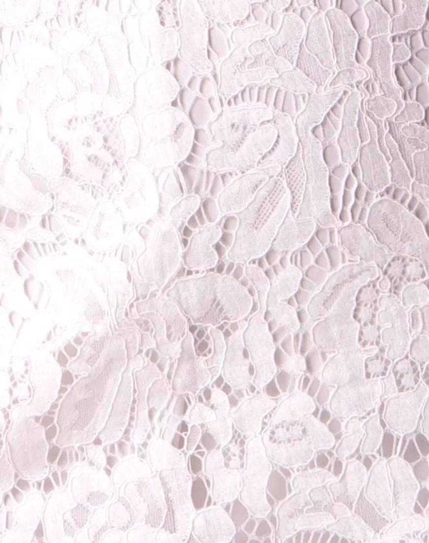 Shine Slip Dress in Angel Lace White - Image 4