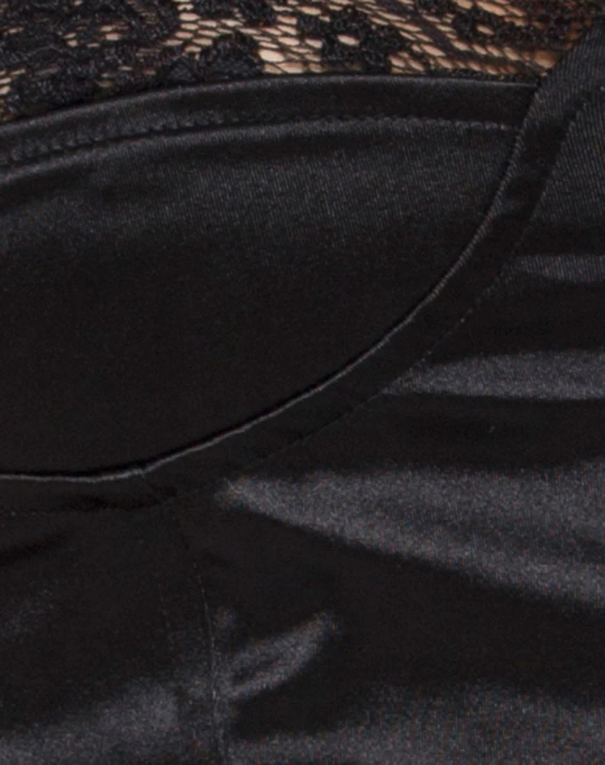 Shisui Bralet In Black satin with Lace - Image 5