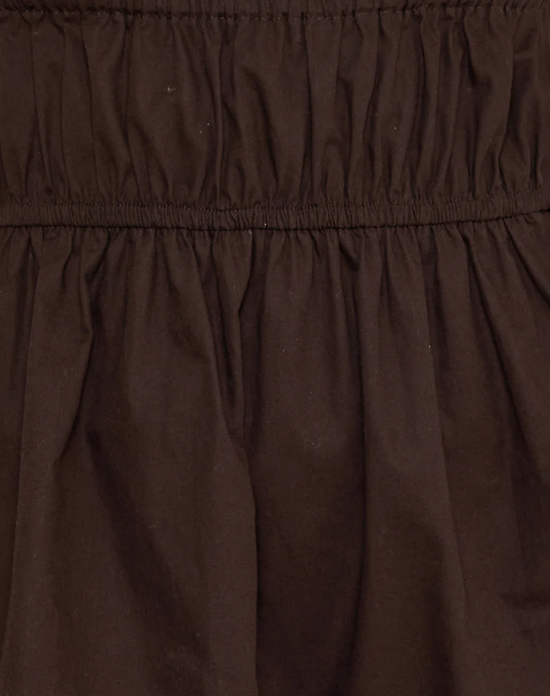 Shoyo Frill Mini Dress in Bitter Chocolate - Image 5