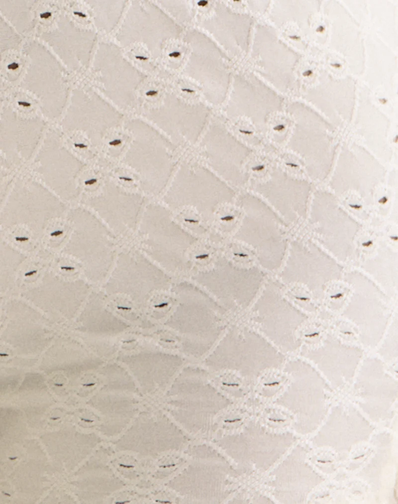 Shrine Short in Stretch Broderie Cream - Image 7