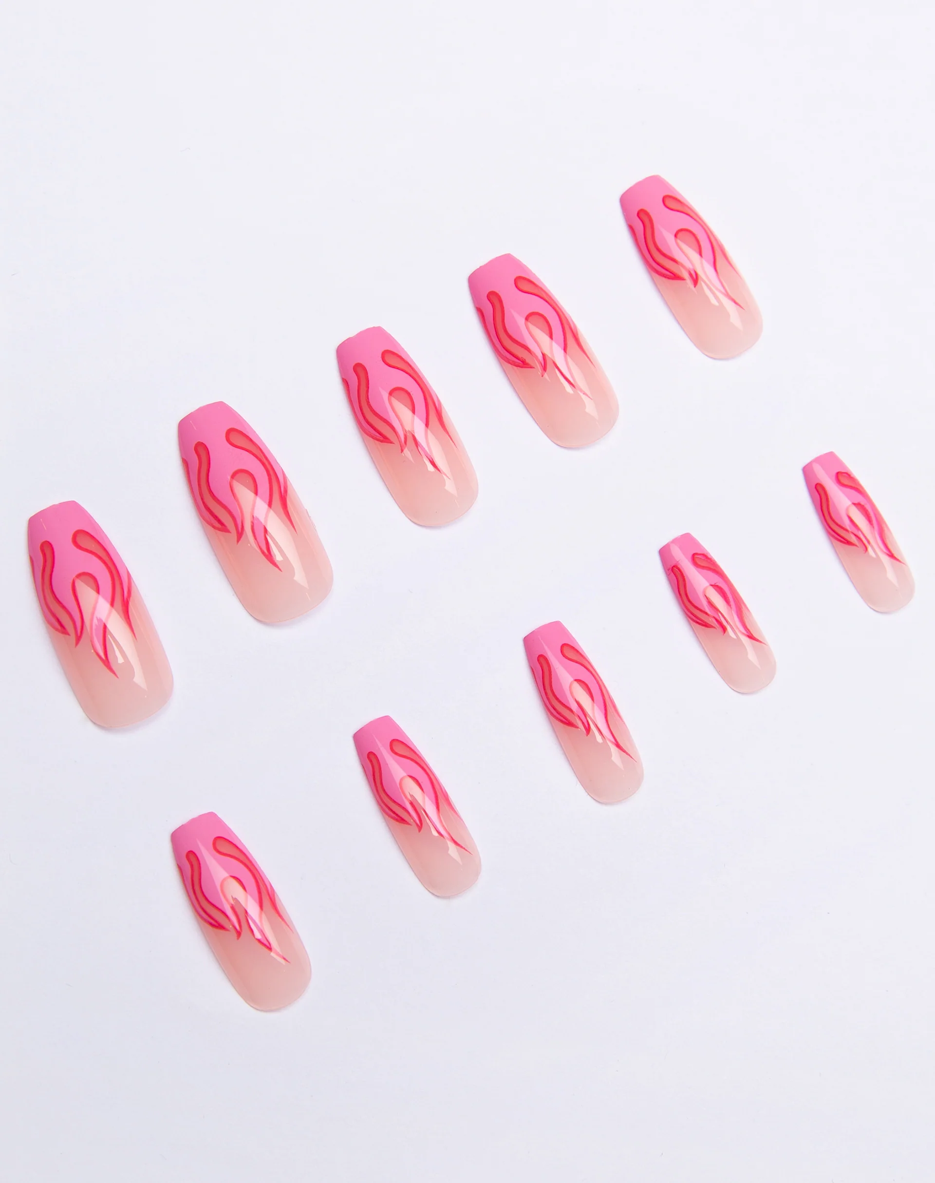 Shrine X Alice MC Pink Flame Nails