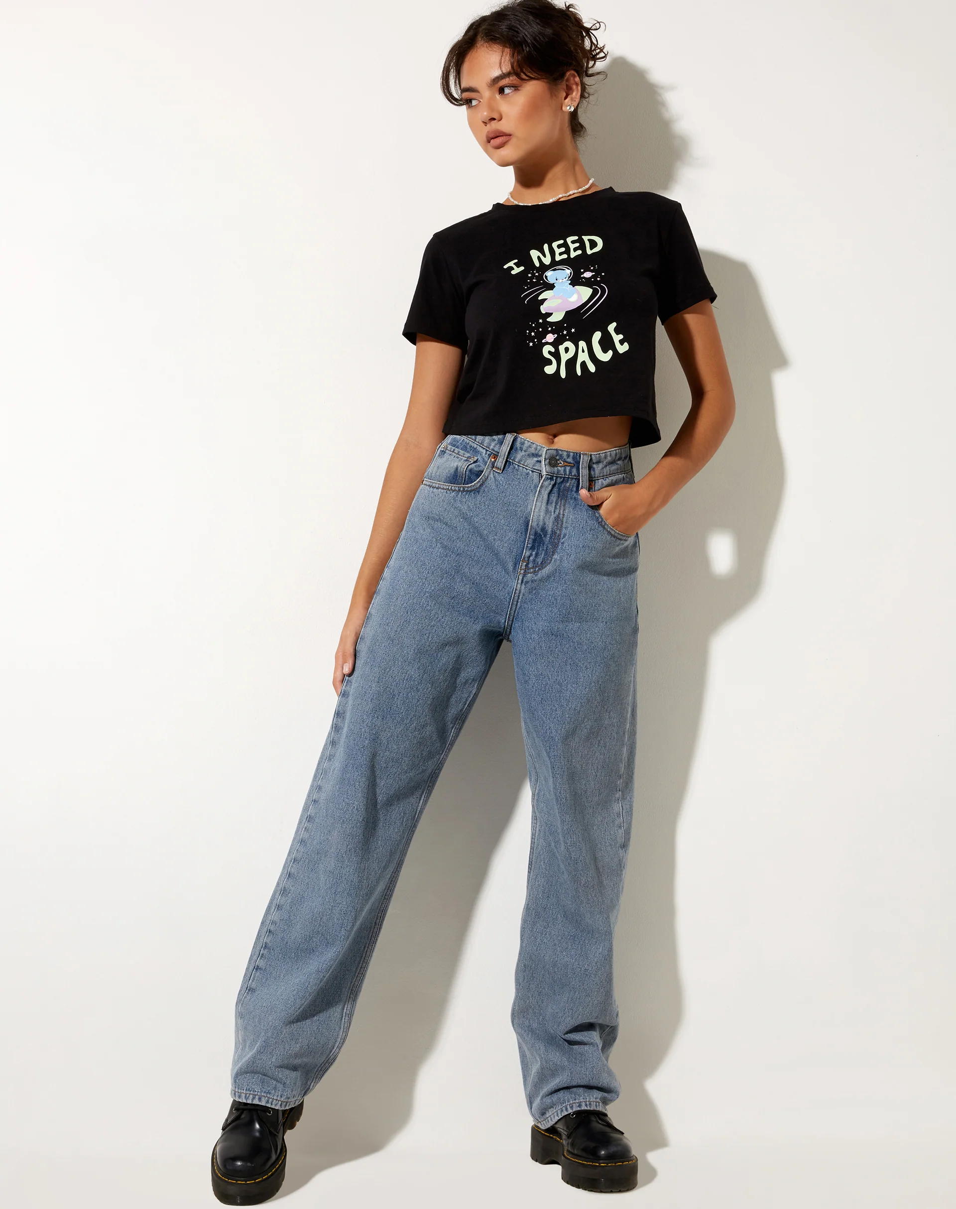 Shrunk Tee in Black I Need Space - Image 3