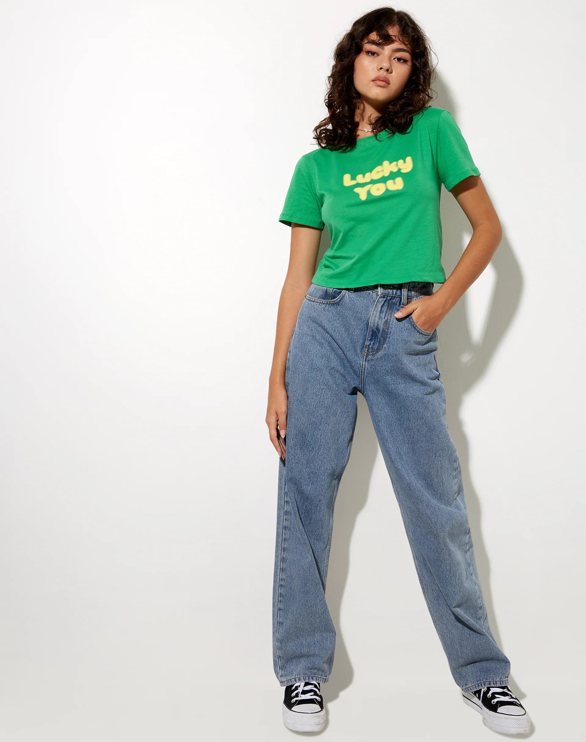 Shrunk Tee in Green Lucky you - Image 3