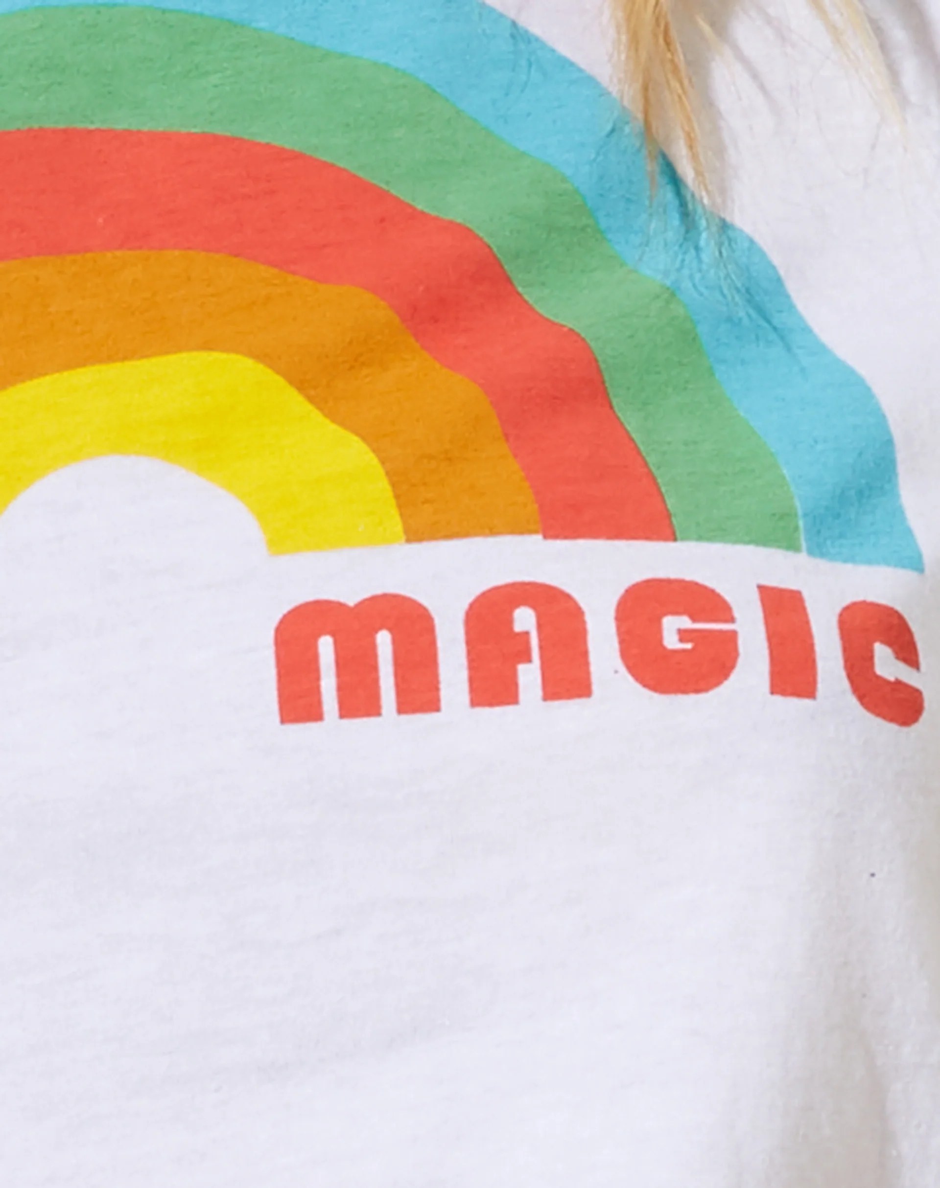 Shrunk Tee in White Magic Rainbow Mushroom - Image 4
