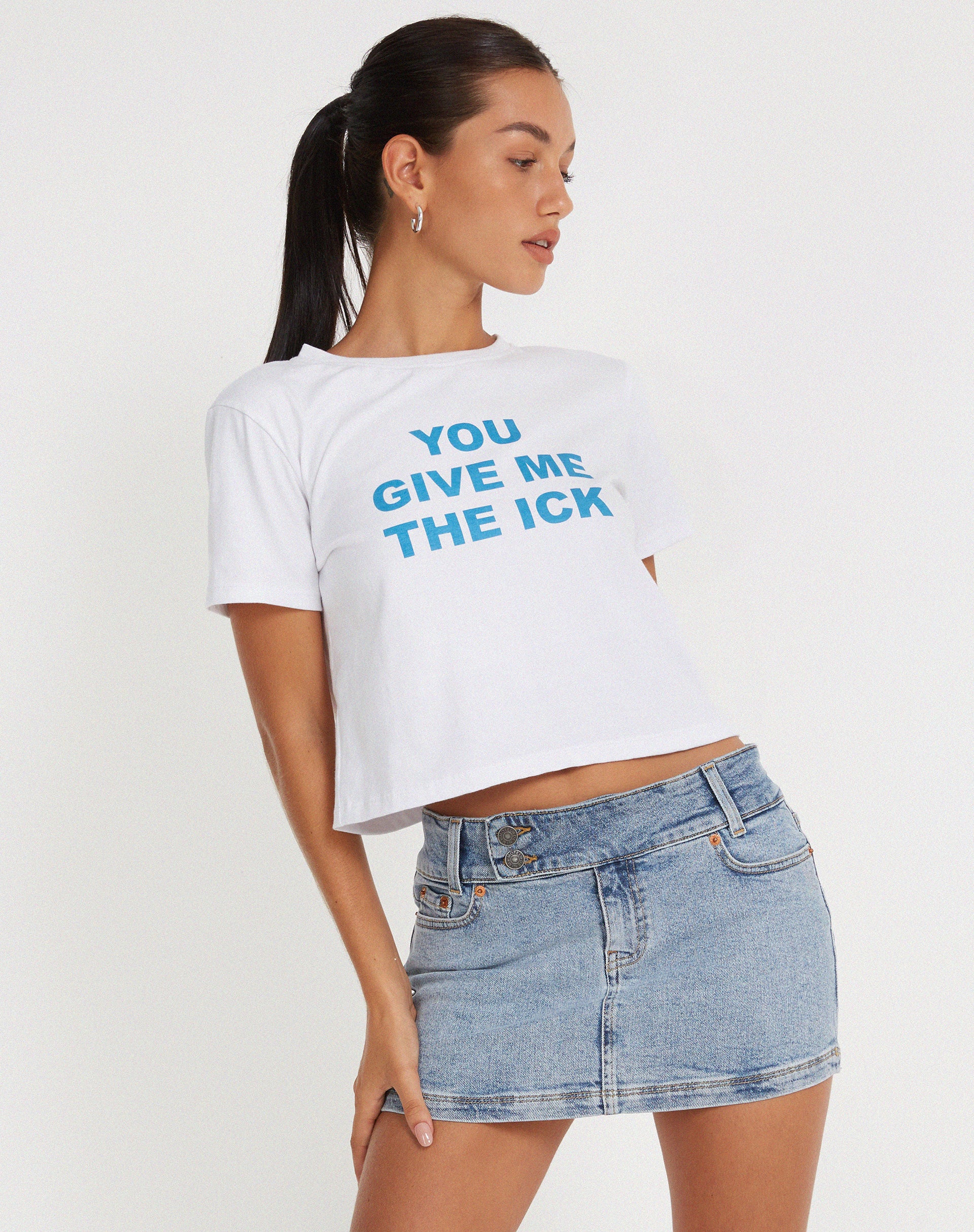 Shrunk Tee in White You Give Me The Ick - Image 4