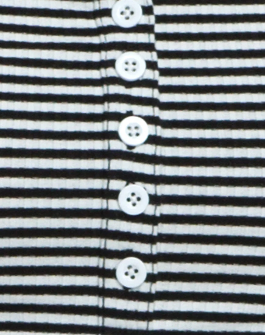 Sierra Dress in Humbug Rib Black White - Image 5