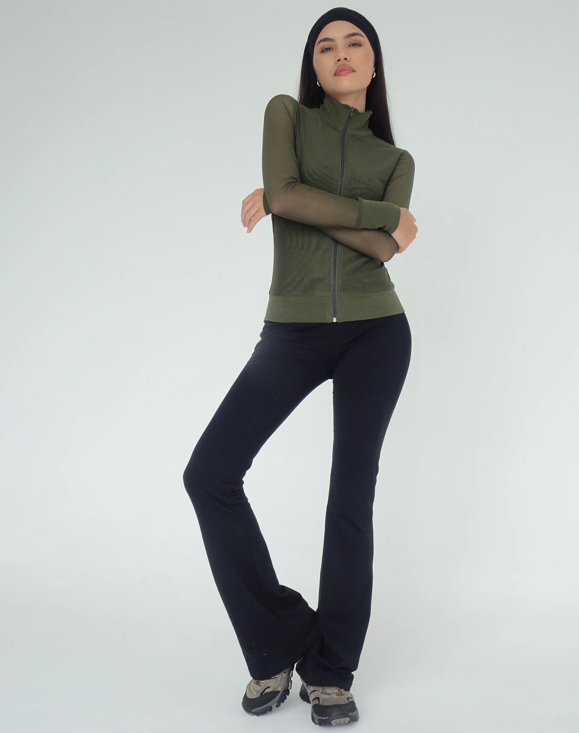 Signe Regular Bootcut Tailored Trousers in Lycra Black - Image 2