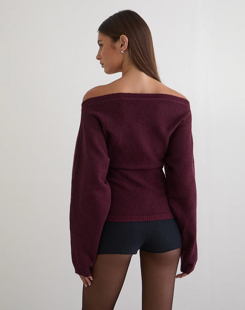 Sikuna Bow Jumper in Deep Purple - Image 4