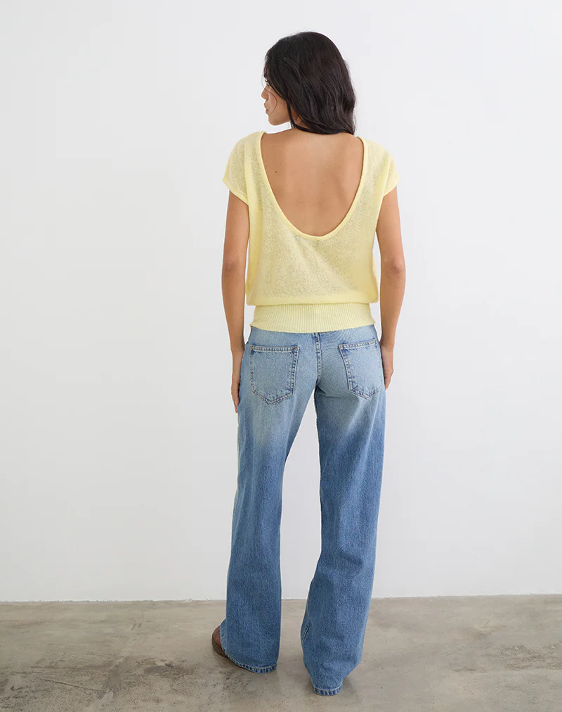 Sinda Scoopback Top in Knit Lemon - Image 3