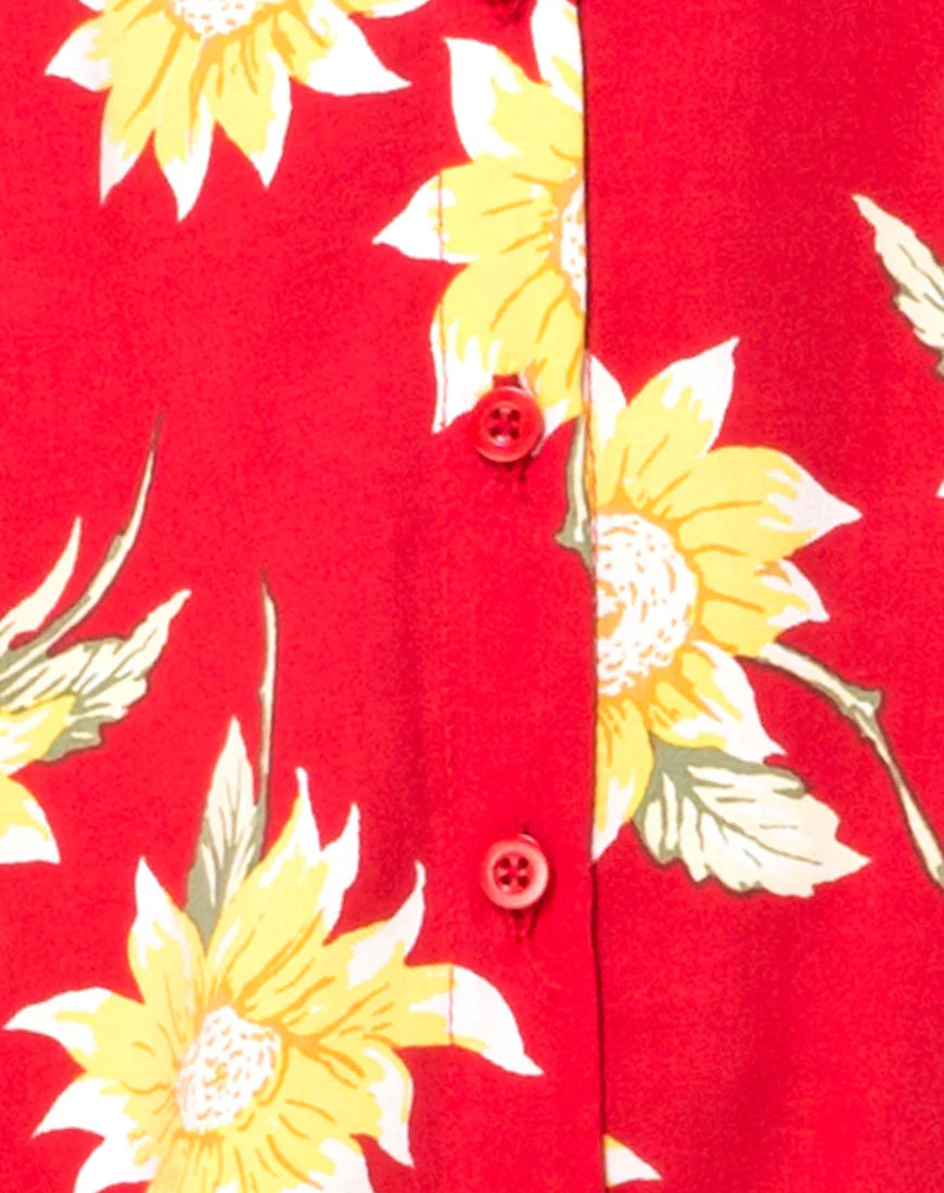 Sini Slip Midi Dress in Sunny Days Red - Image 5