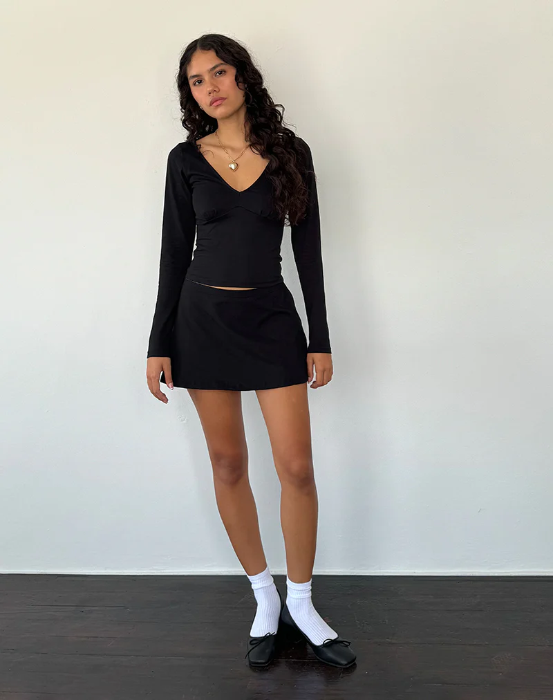 Sisil Long Sleeve Top in Black - Image 4