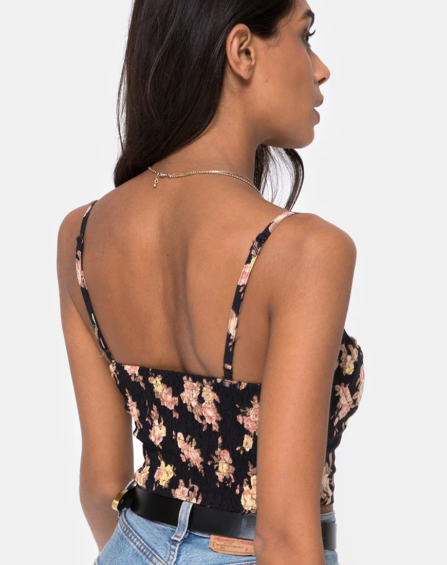 Siven Crop Top in Antique Rose Black - Image 2