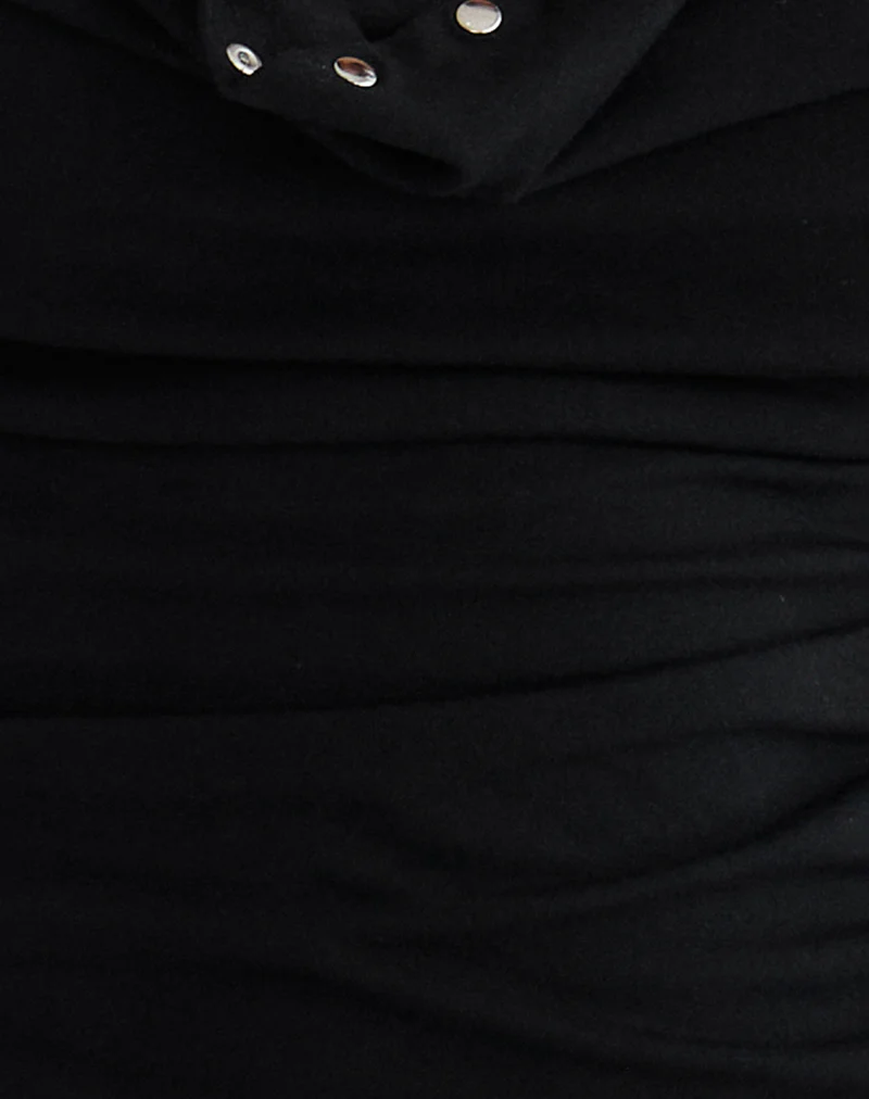 Slater Studded Top in Rayon Jersey Black - Image 6