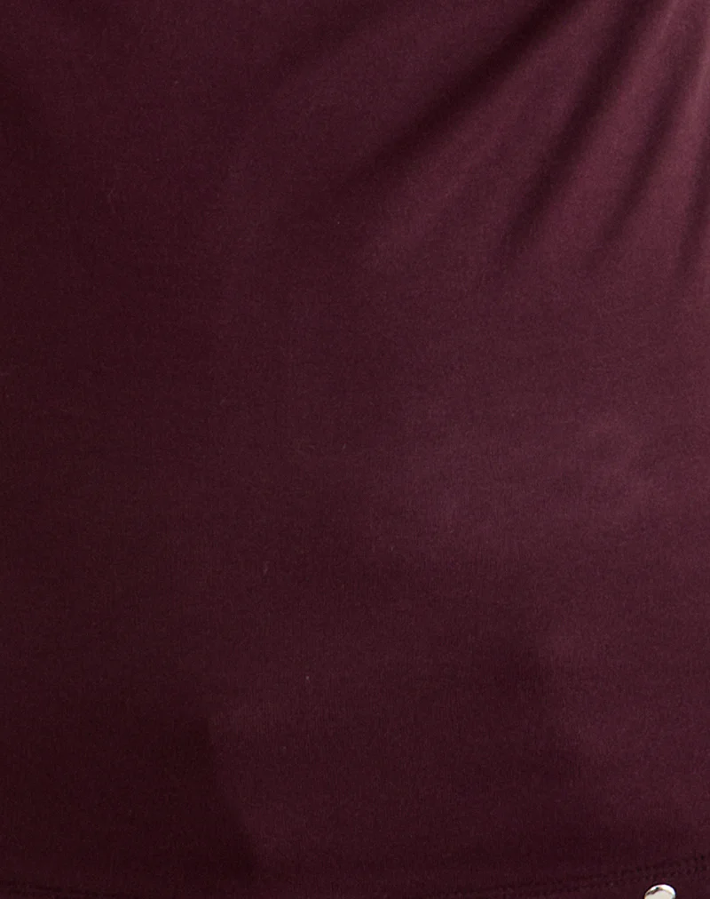 Slater Studded Top in Rayon Jersey Dark Plum - Image 6