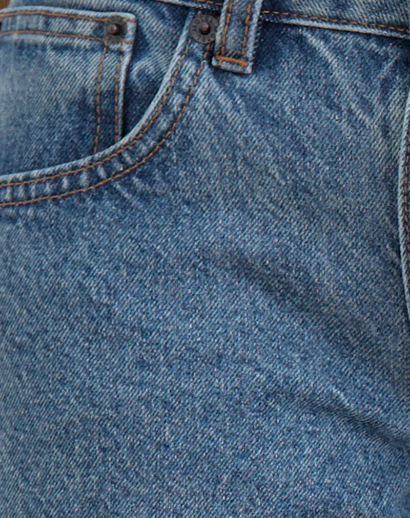 Low Rise Slouchy Flare Jeans in Blue Stone - Image 7