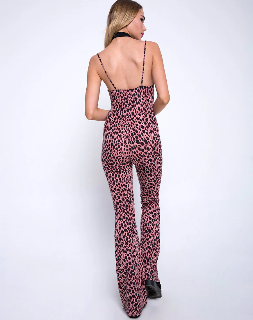 Soda Catsuit in Pink Cheetah - Image 2