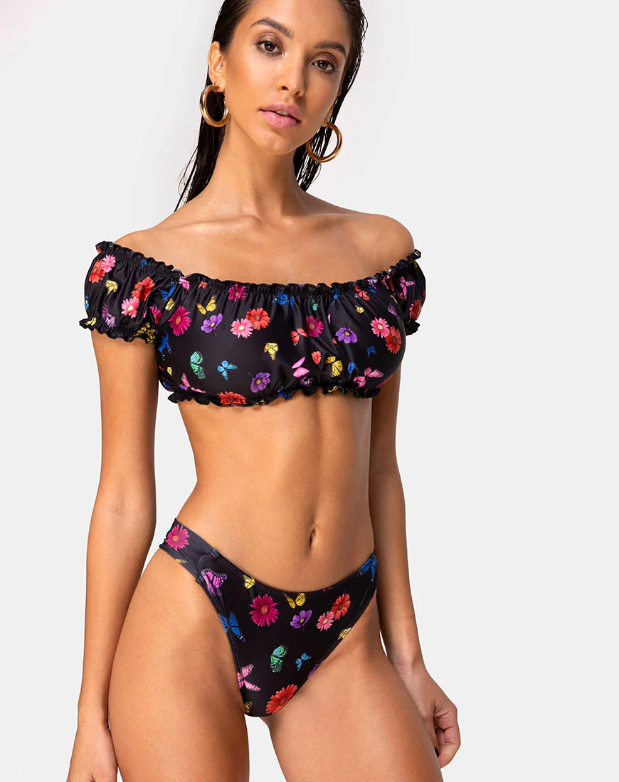 Sofia Bikini Top in Butterfly Floral - Image 3