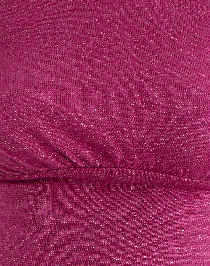 Sojin Top in Lurex Pink with Eyelets - Image 6
