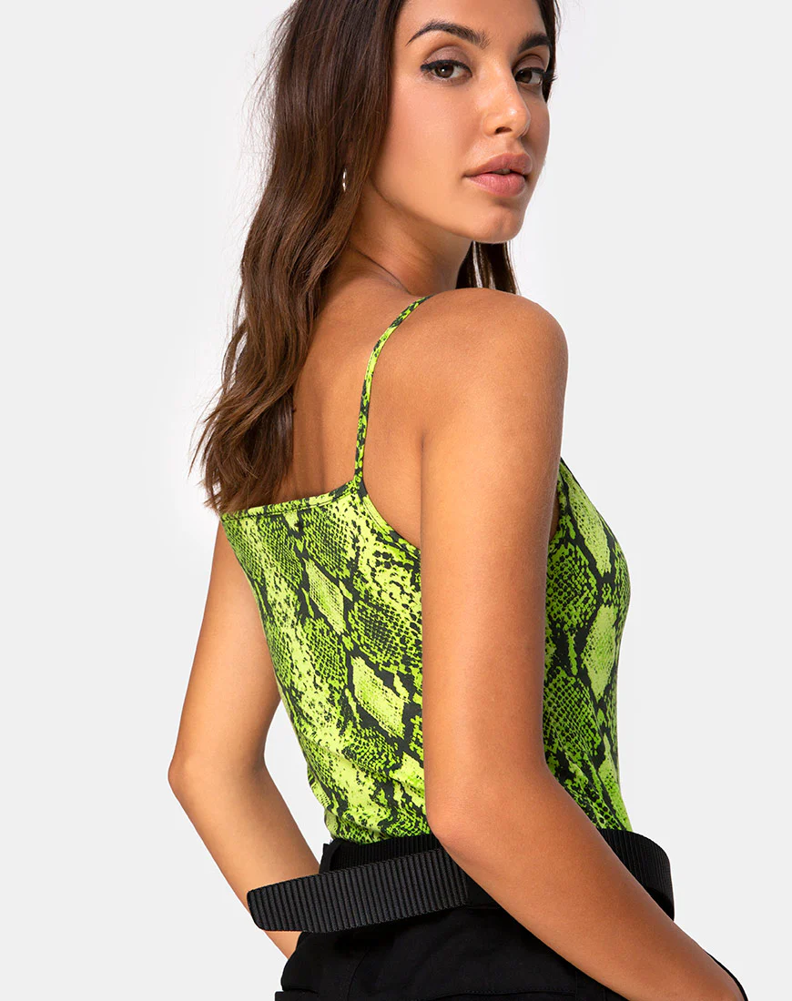 Sol Bodice in Snake Lime - Image 2