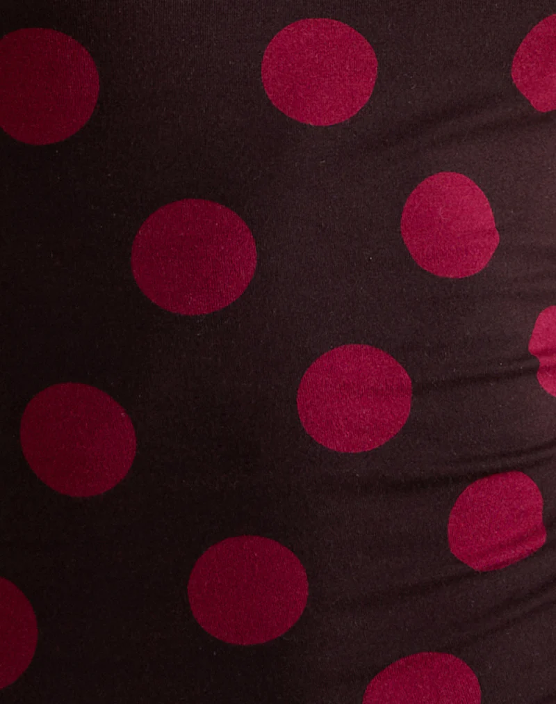 Solani Top in Brown with Big Polka Red - Image 8