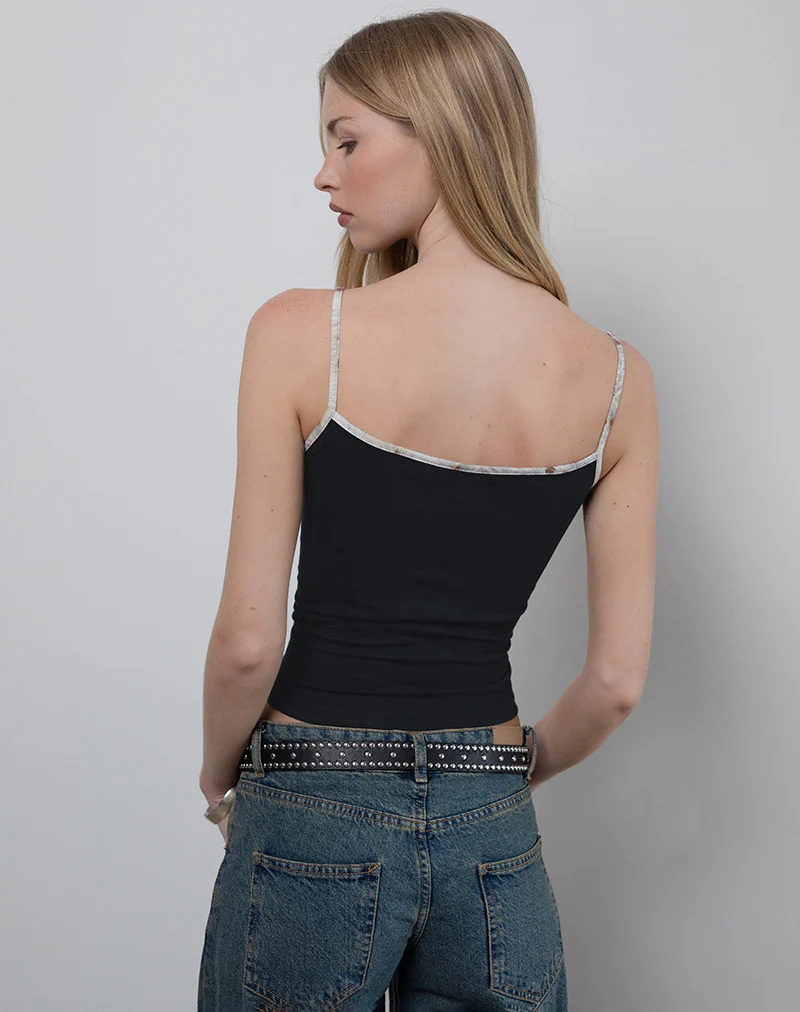Solani Top in Black with Bambi Animal Binding - Image 3
