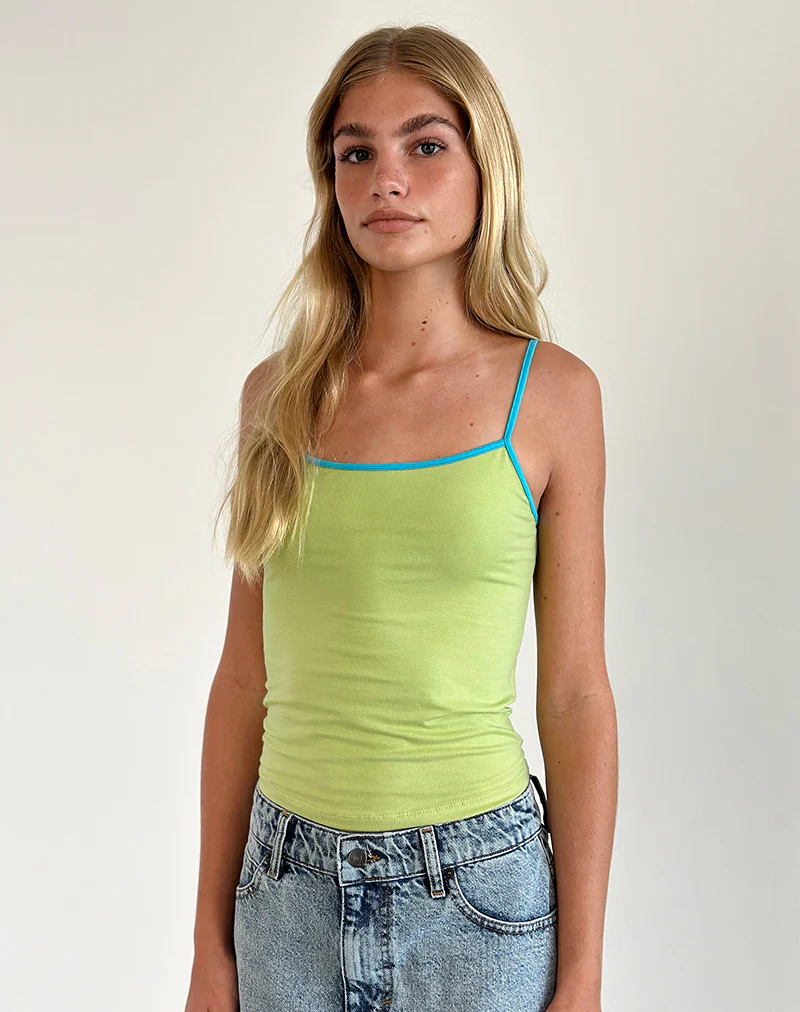 Solani Top in Green Banana with Blue Binding - Image 4