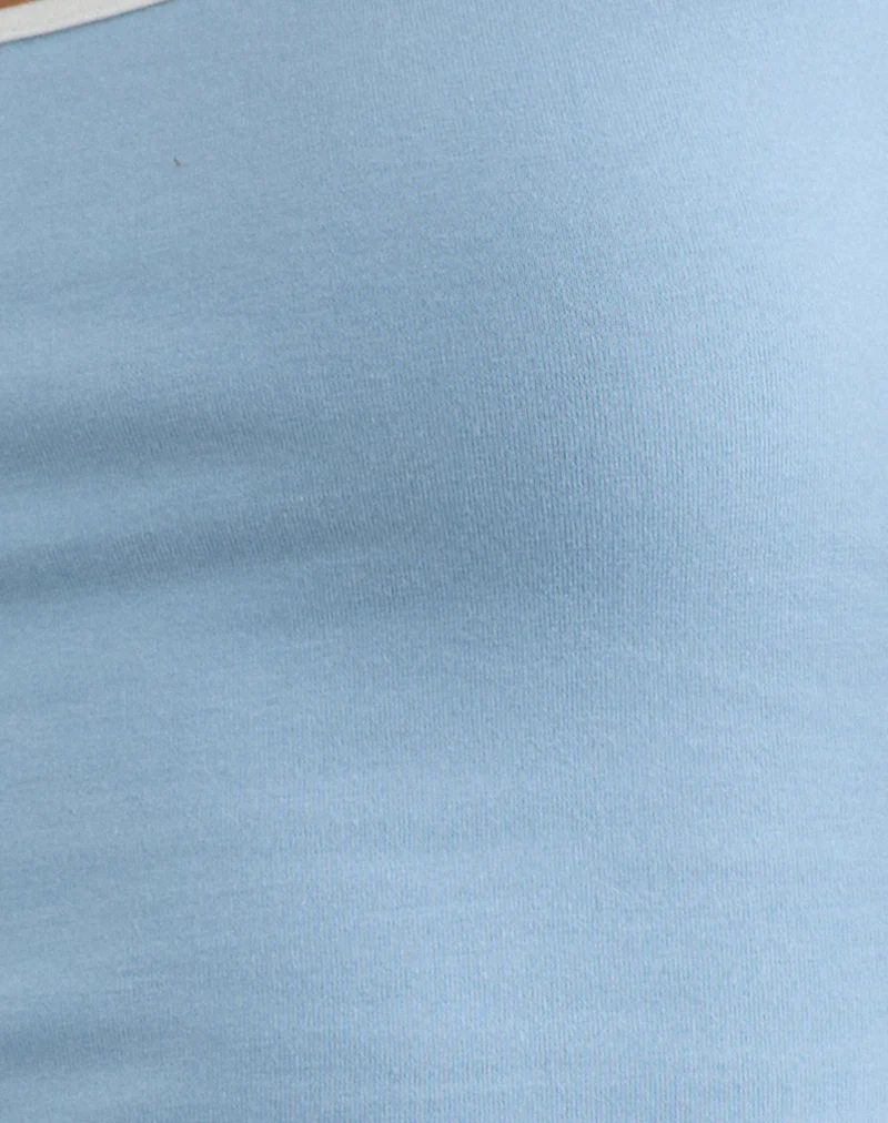 Solani Top in Nantucket Blue with Off White Binding - Image 5