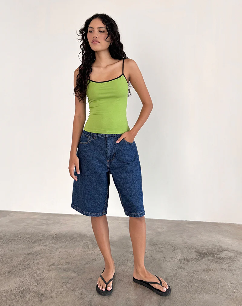 Solani Top in Wasabi with Black Binding - Image 2