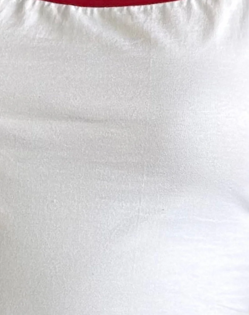 Solani Top in White with Adrenaline Red Binding - Image 4