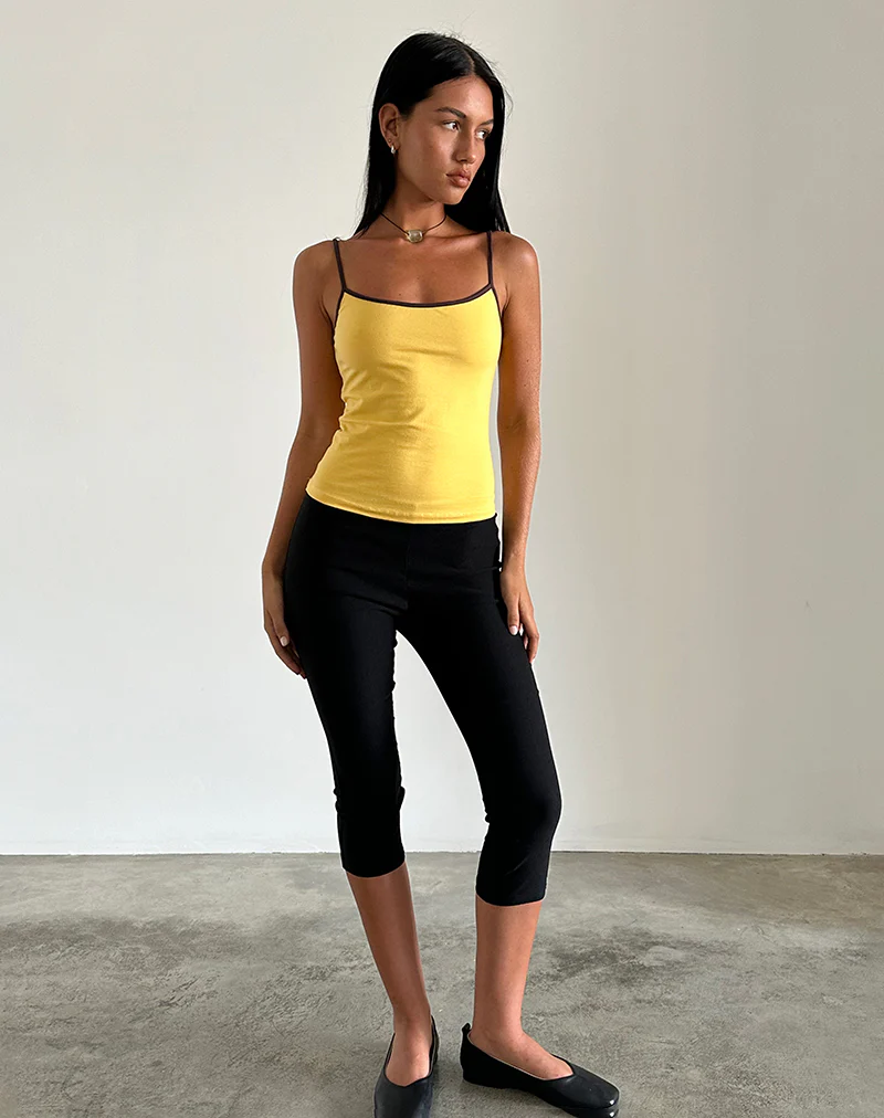 Solani Top in Yellow May with Deep Mahogany Binding - Image 4