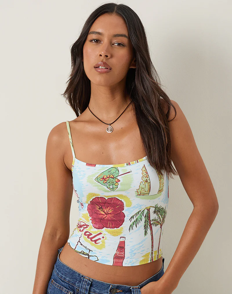 Solay Cami Top in Bali Blue - Image 3
