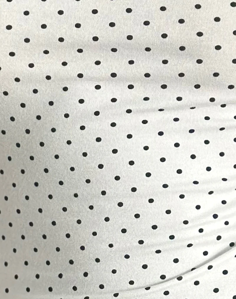 Solay Cami Top in White with Black Micro Polka Print - Image 6