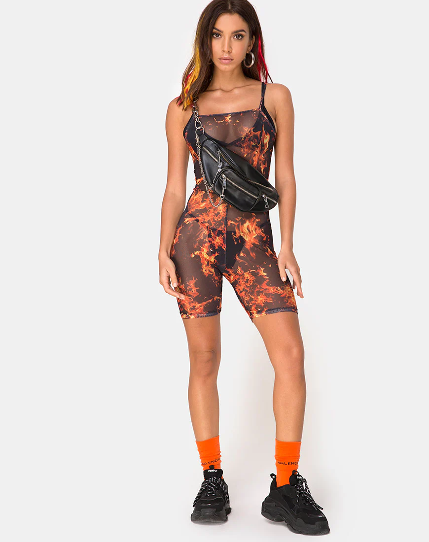 Solina Unitard in Fire Mesh - Image 3