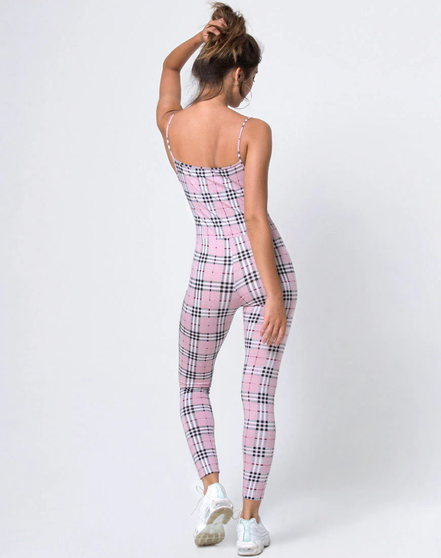 Solita Unitard in Pink Check - Image 4