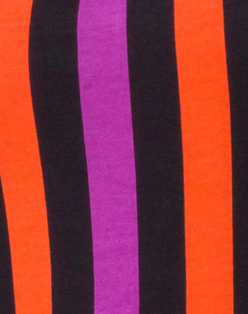 Solita Unitard in Purple and Orange Stripe - Image 5