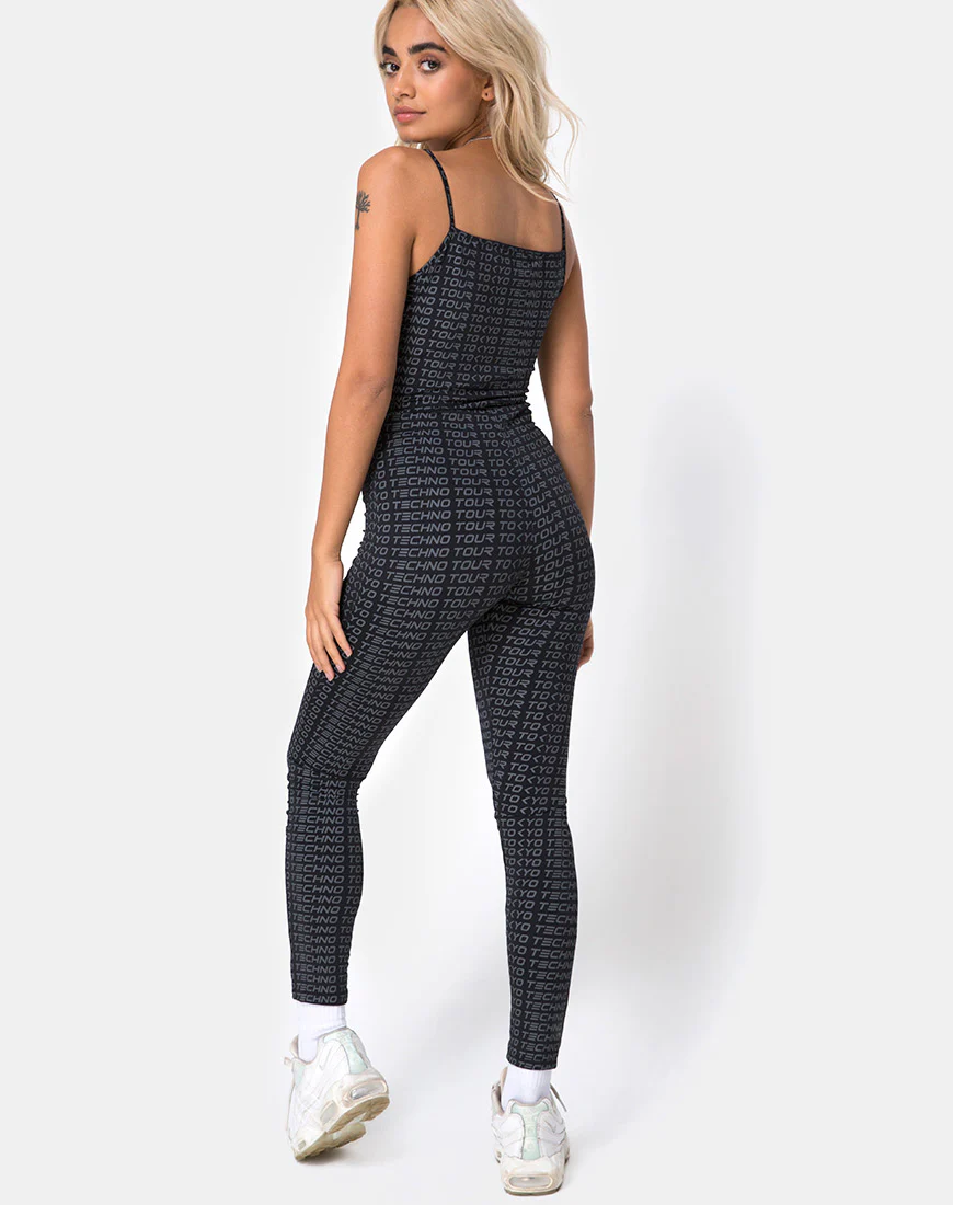Solita Unitard in Tokyo Techno Tour Black - Image 2