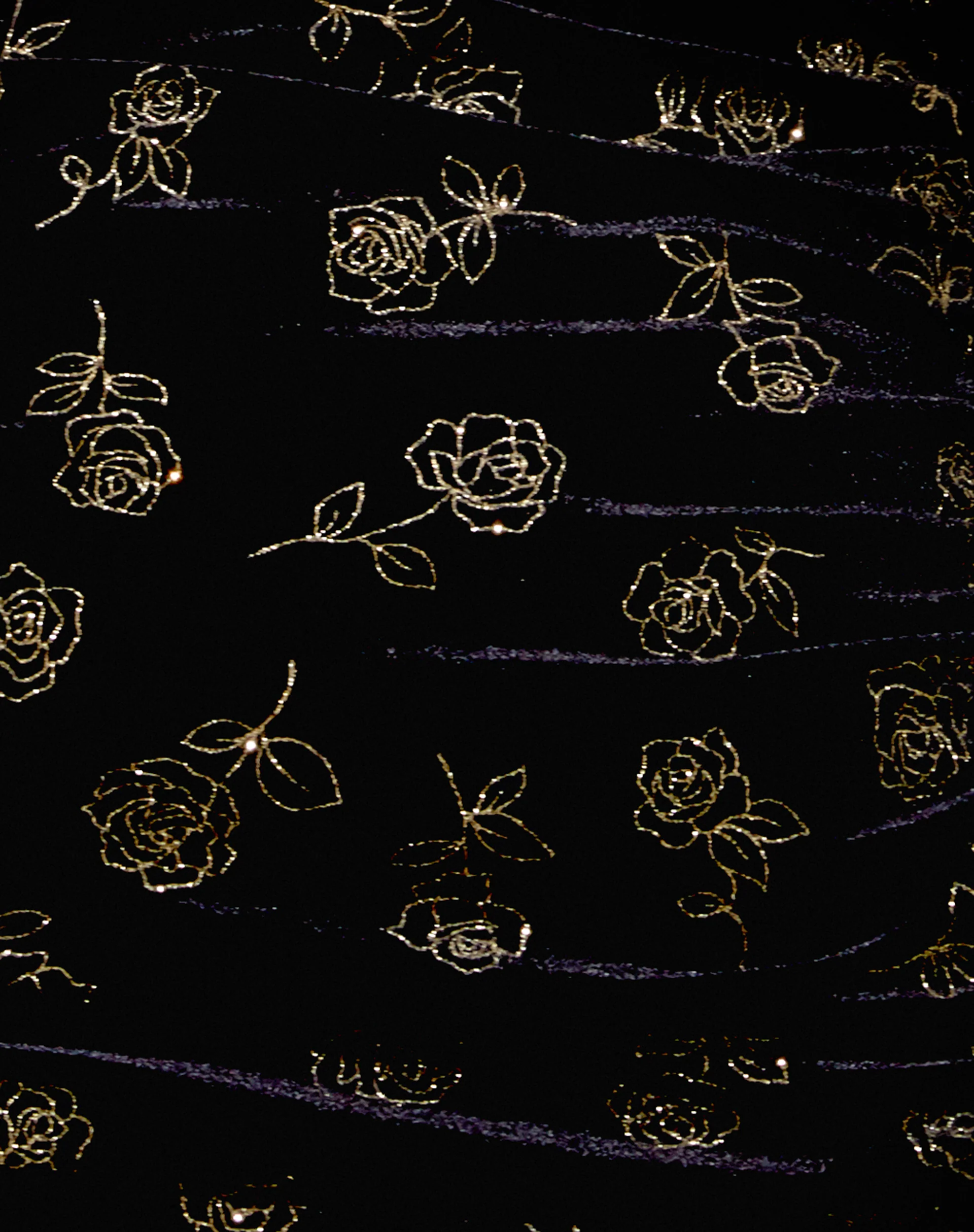 Somery Mini Skirt in Black and Gold Rose Stamp - Image 5