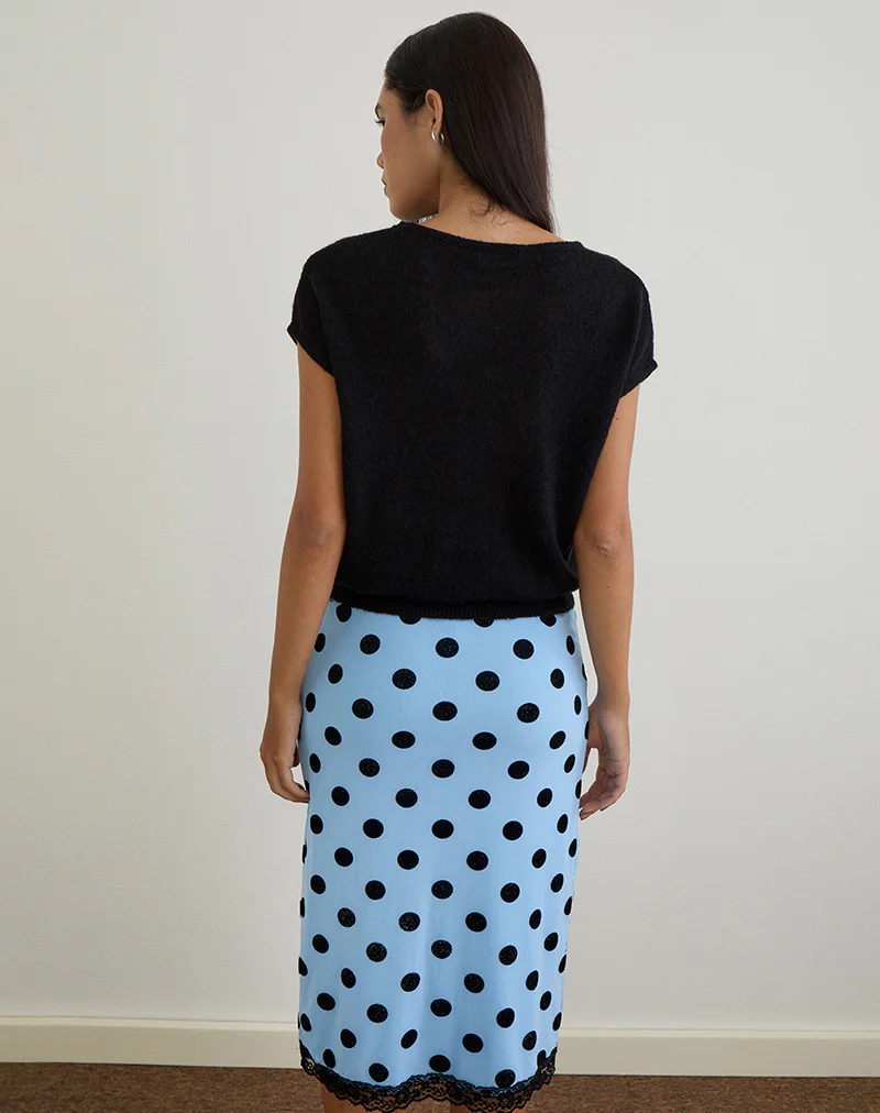 Sorin Deep Waistband Top in Knit Black - Image 5