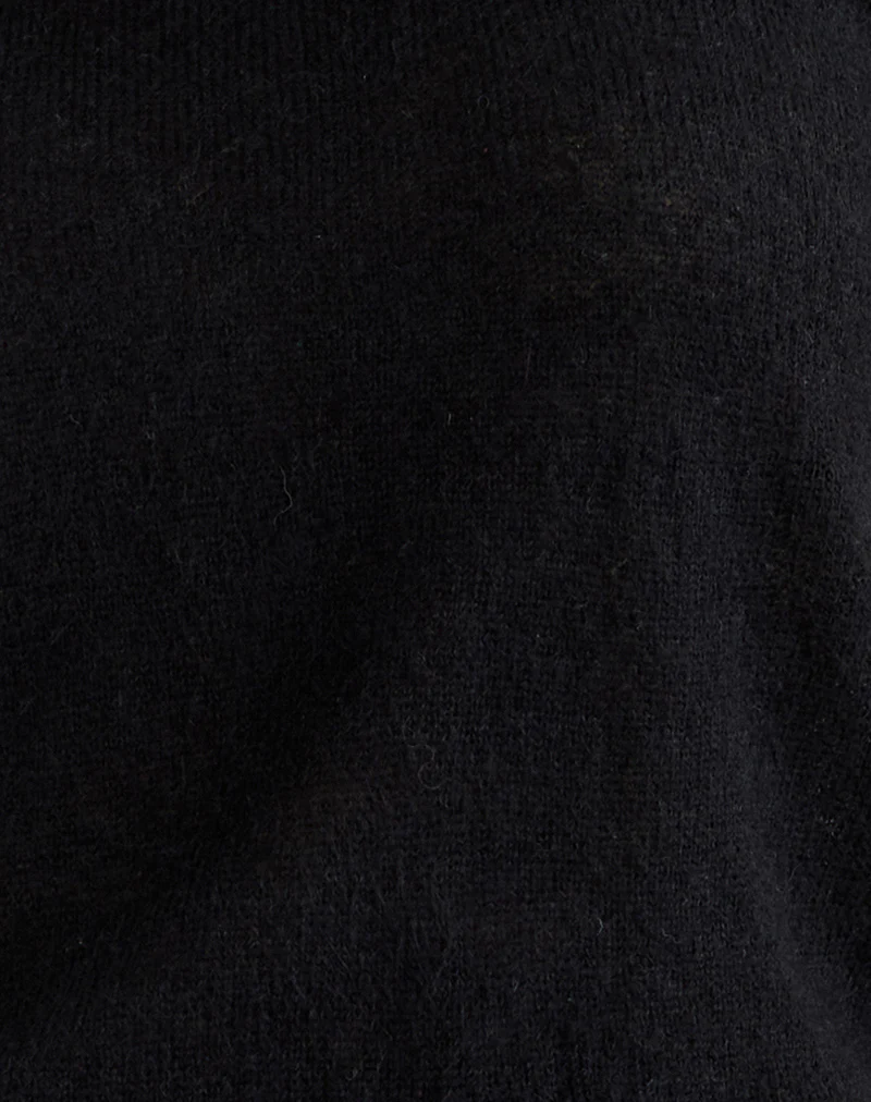 Sorin Deep Waistband Top in Knit Black - Image 7