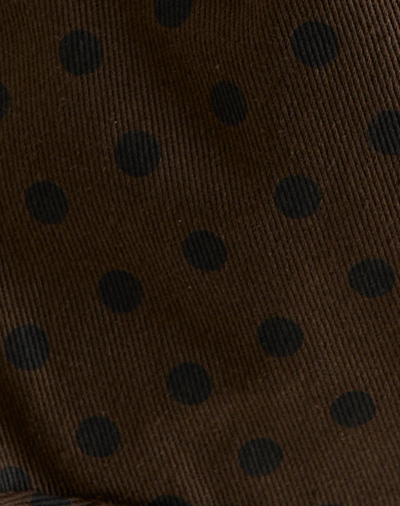 Sota Twill Bag in Brown with Black Polka Print - Image 6