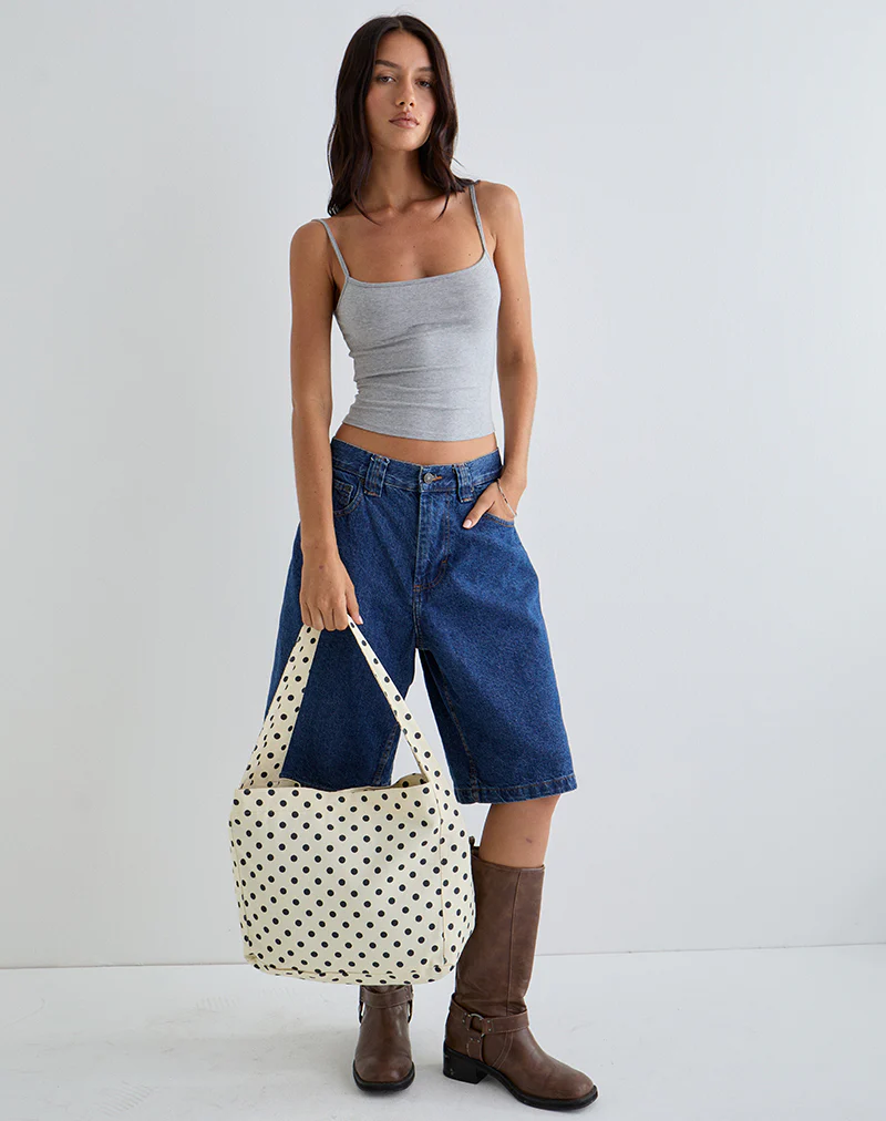 Sota Polka Twill Bag in White and Black - Image 3