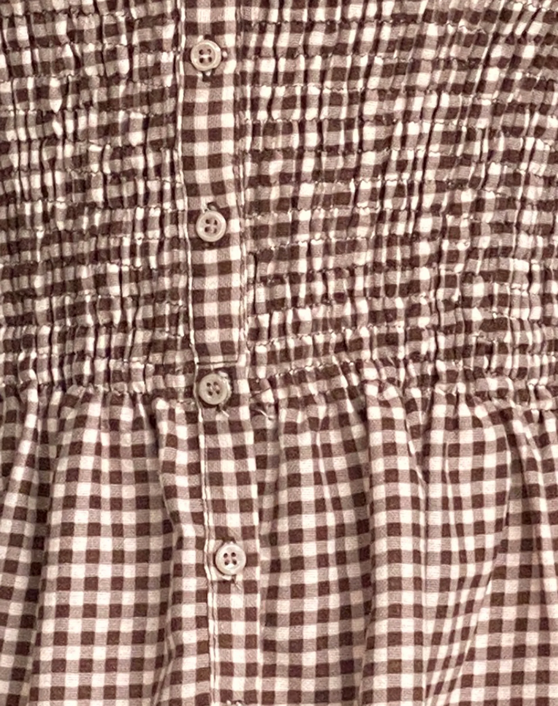 Soter Shirred Bandeau Top in Mini Gingham - Image 5