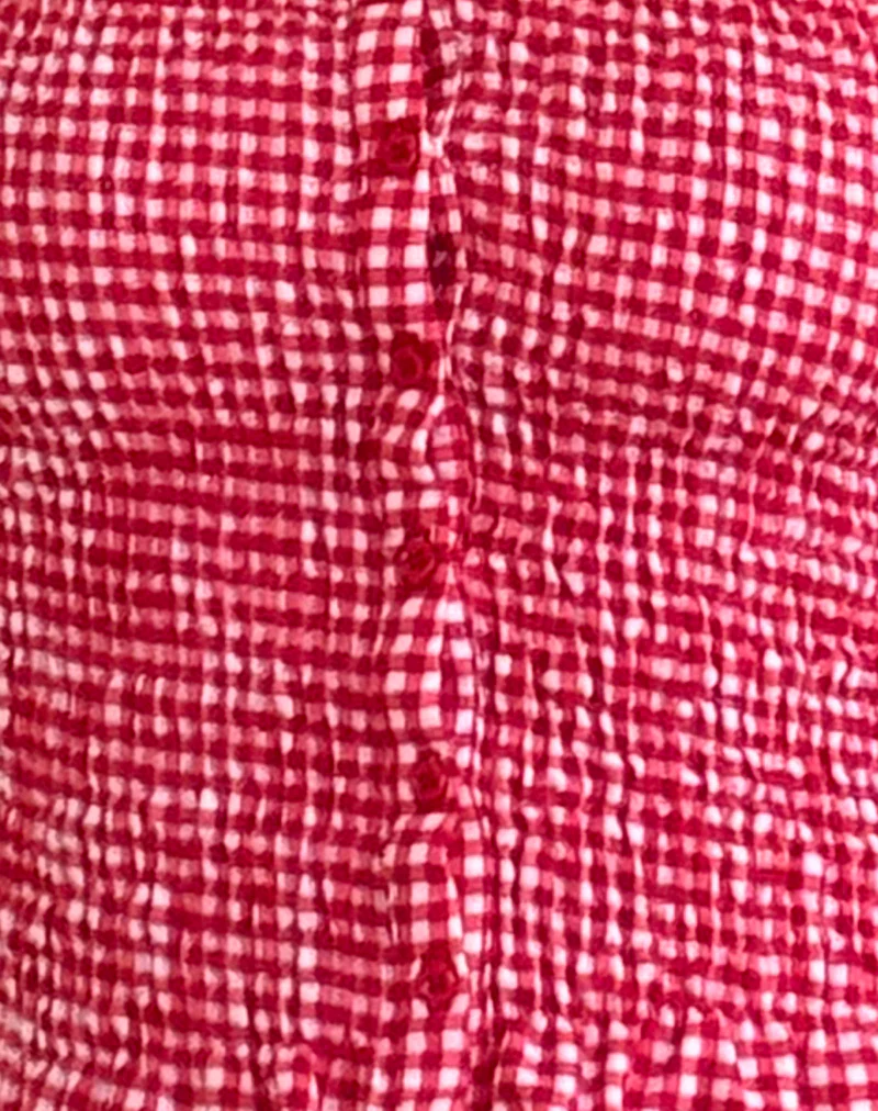Soter Top in Red Gingham - Image 5