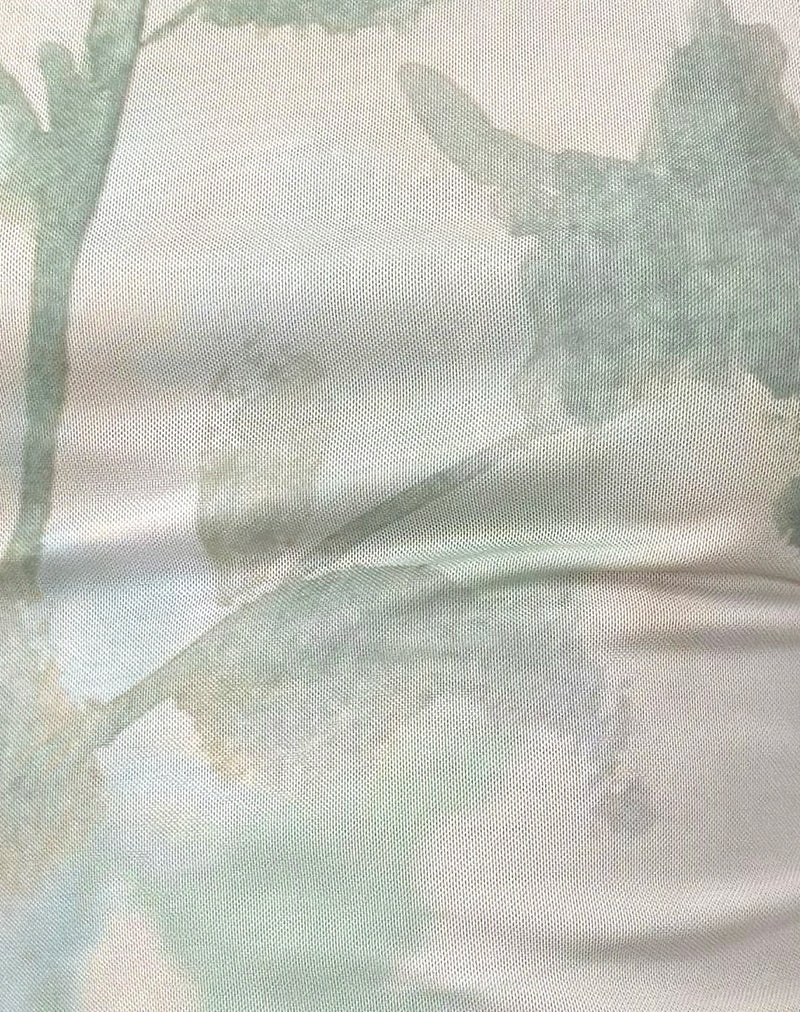 Soyan Asymmetrical Top in Abstract Painted Flower Blue - Image 6